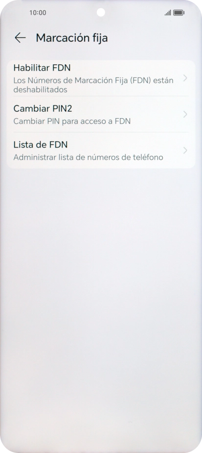 Pulsa Habilitar FDN.