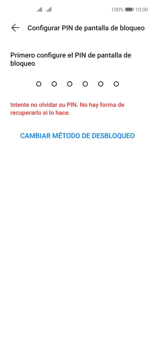 Pulsa CAMBIAR MÉTODO DE DESBLOQUEO.