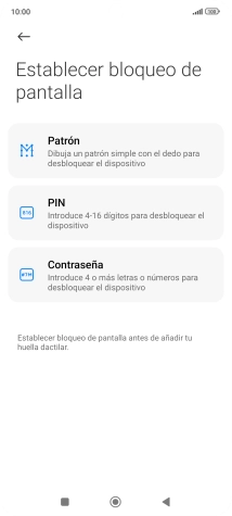 Pulsa el código de seguridad deseado.