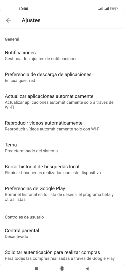 Pulsa Actualizar aplicaciones automáticamente.