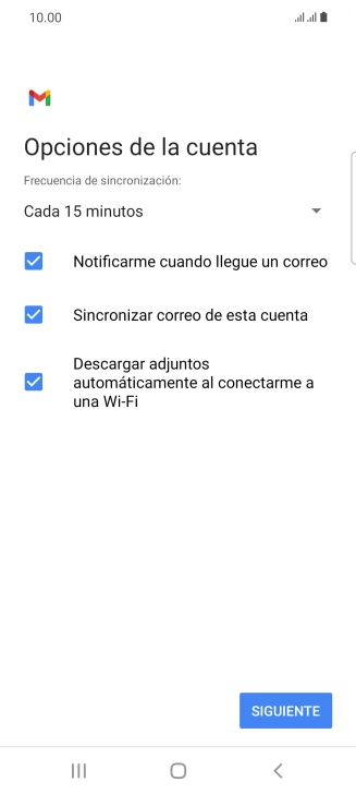 Si aparece en la pantalla esta imagen, tu cuenta de correo electrónico ha sido reconocida y configurada automáticamente. Sigue las indicaciones de la pantalla para introducir más información y terminar la configuración.