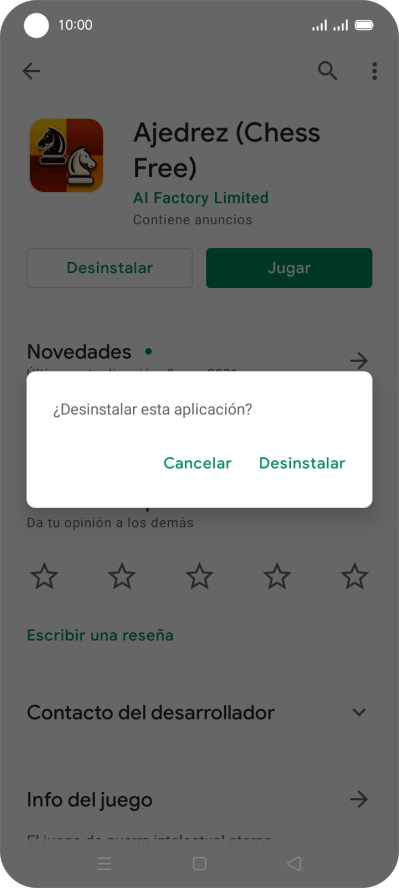 Pulsa Desinstalar.