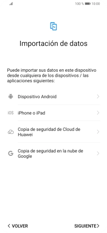 Puedes transferir el contenido de otro teléfono cuando activas tu teléfono por primera vez y cuando lo has restablecido. Cuando aparezca en la pantalla del teléfono esta imagen, ya está listo para la transmisión del contenido del otro teléfono.