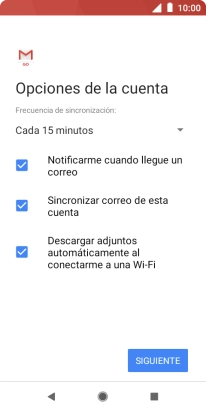 Si aparece en la pantalla esta imagen, tu cuenta de correo electrónico ha sido reconocida y configurada automáticamente. Sigue las indicaciones de la pantalla para introducir más información y terminar la configuración.