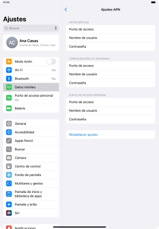 Pulsa Punto de acceso e introduce airtelwap.es.