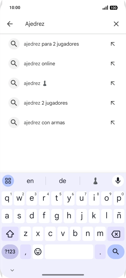 Introduce el nombre del tema o de la app y pulsa el icono de búsqueda.