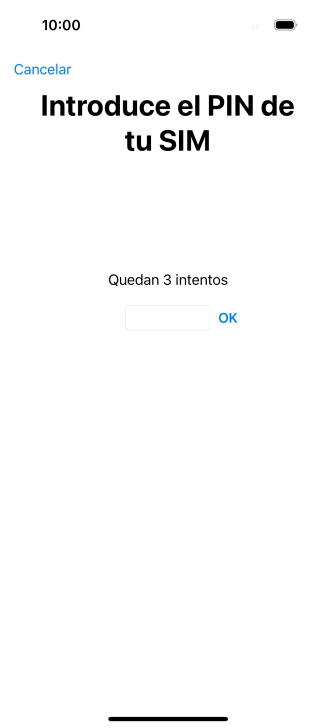 Si es necesario desbloquear la tarjeta SIM, introduce el código PIN y pulsa OK.