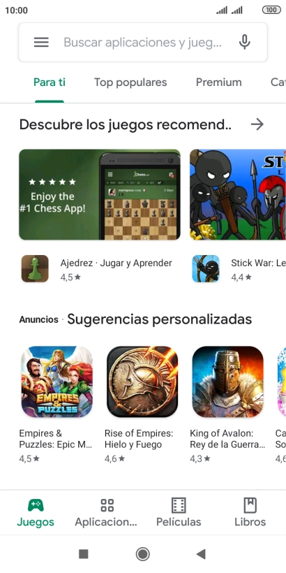 Desliza el dedo hacia la derecha desde la parte izquierda de la pantalla.