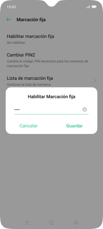 Introduce el código PIN2 y pulsa Guardar.