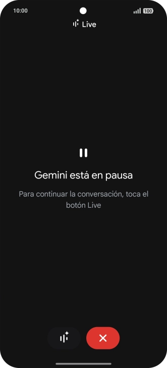 Para retomar la conversación, pulsa el icono de retomar conversación.