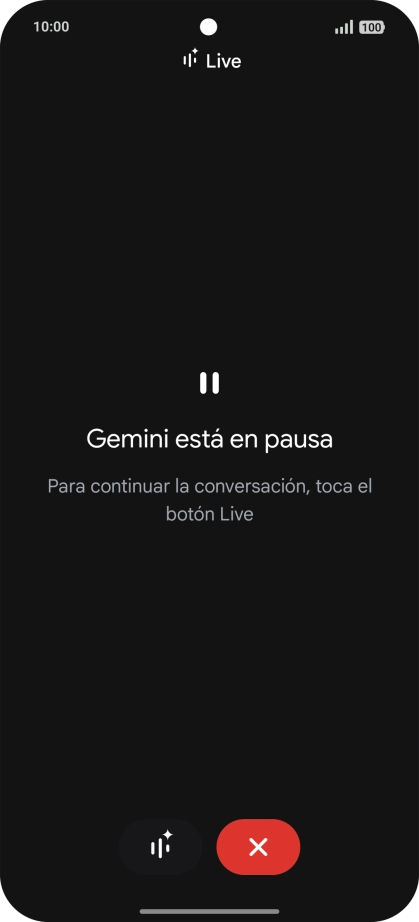 Para retomar la conversación, pulsa el icono de retomar conversación.