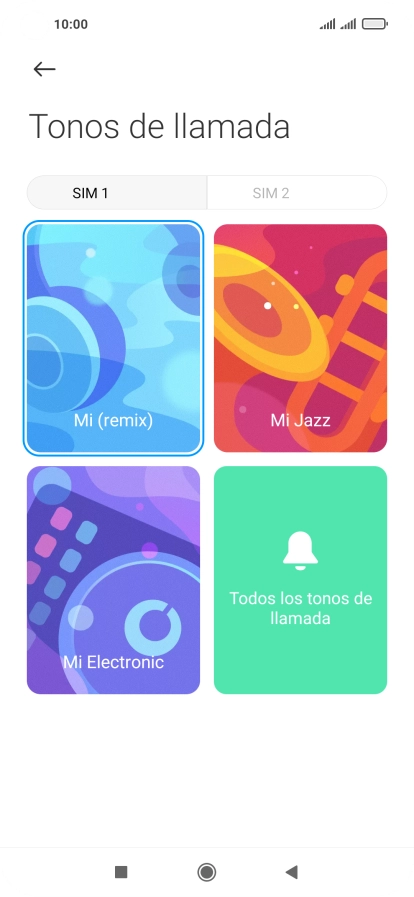 Pulsa la tarjeta SIM deseada.