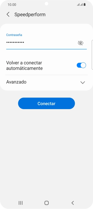Introduce la contraseña de la red wifi y pulsa Conectar.
