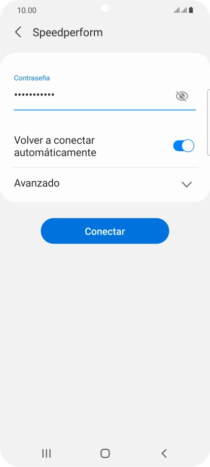 Introduce la contraseña de la red wifi y pulsa Conectar.