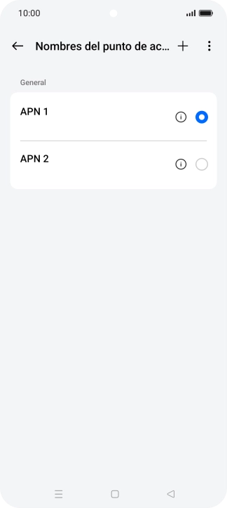 Pulsa en el campo junto a la conexión de datos para activarla.