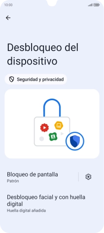 Pulsa Bloqueo de pantalla  e introduce el código de seguridad extra que has creado anteriormente.