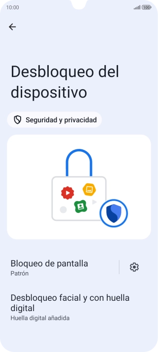 Pulsa Bloqueo de pantalla  e introduce el código de seguridad extra que has creado anteriormente.