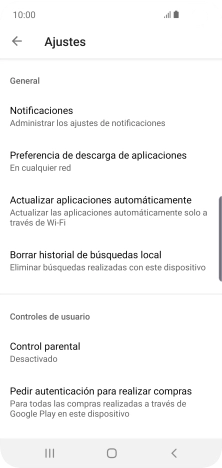Pulsa Actualizar aplicaciones automáticamente.