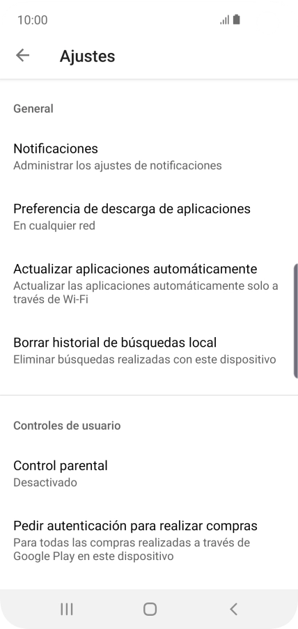 Pulsa Actualizar aplicaciones automáticamente.