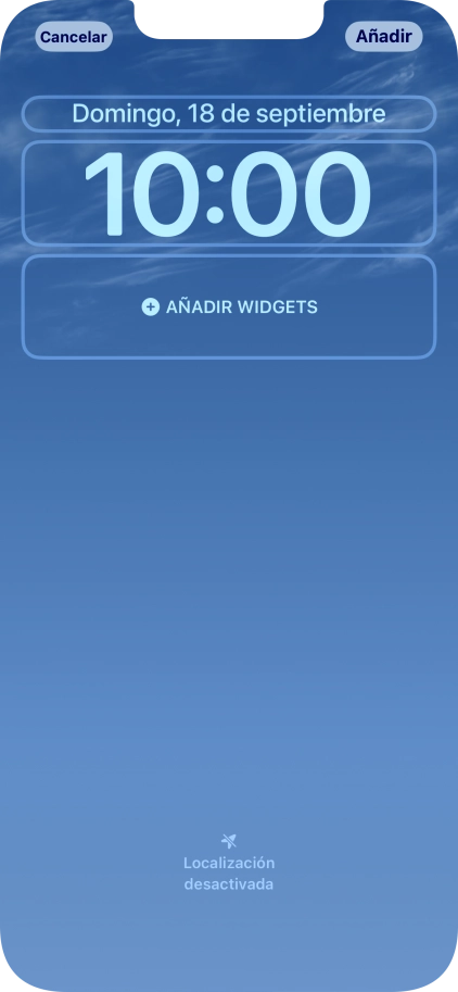 Si deseas personalizar la vista de la fecha en la pantalla de bloqueo, pulsa el widget de la fecha y sigue las indicaciones de la pantalla para seleccionar la vista de widgets deseada.