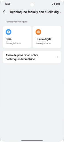 Pulsa Huella digital.