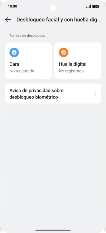 Pulsa Huella digital.
