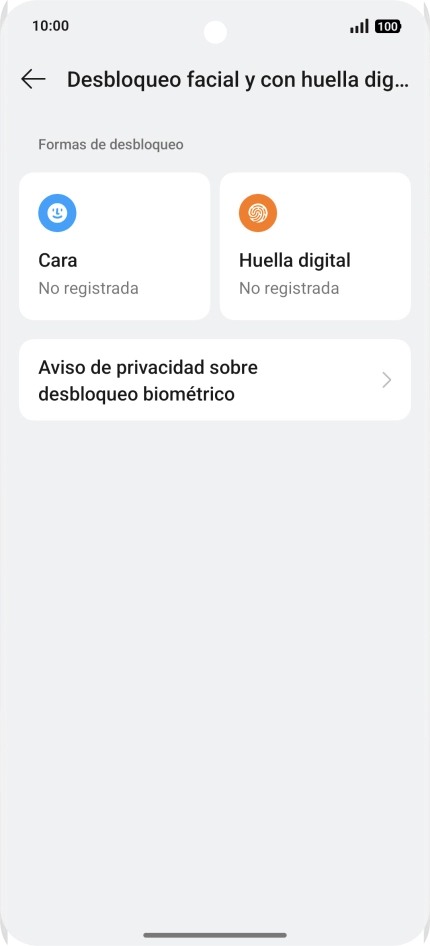 Pulsa Huella digital.