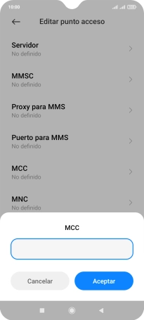 Introduce 214 y pulsa Aceptar.