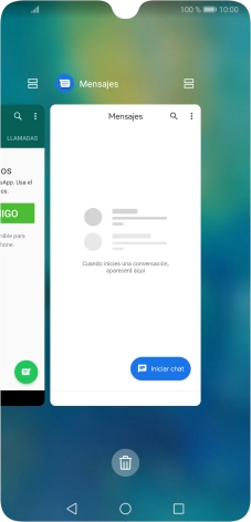 Para cerrar una sola aplicación en ejecución, desliza el dedo hacia arriba sobre la aplicación deseada.