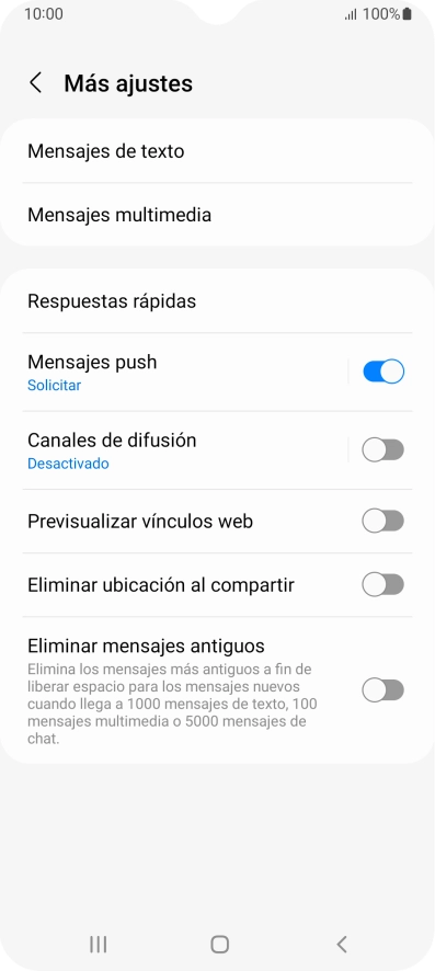 Pulsa Mensajes de texto.