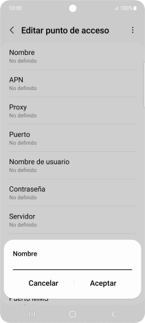 Introduce Vodafone Internet y pulsa Aceptar.