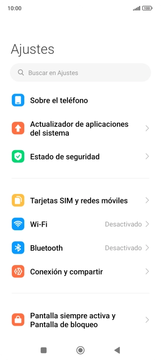 Pulsa Tarjetas SIM y redes móviles.