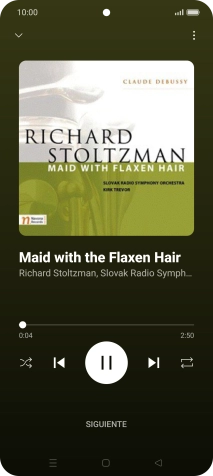 Pulsa la flecha hacia la derecha para ir al archivo de música siguiente.