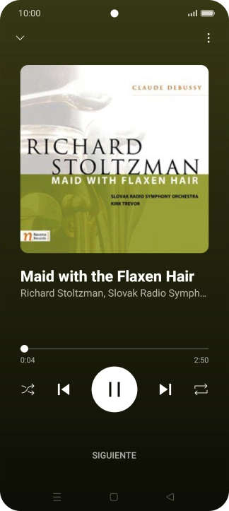 Pulsa la flecha hacia la derecha para ir al archivo de música siguiente.