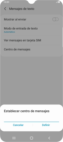 Introduce +34607003110 y pulsa Definir.