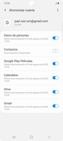 Pulsa el indicador junto a 