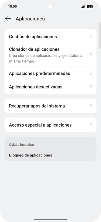 Pulsa Gestión de aplicaciones.