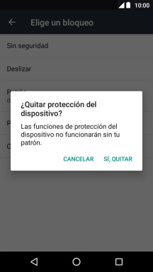 Pulsa SÍ, QUITAR.
