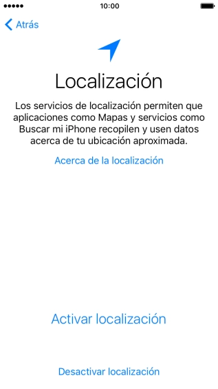 Pulsa Activar localización para activar la función.