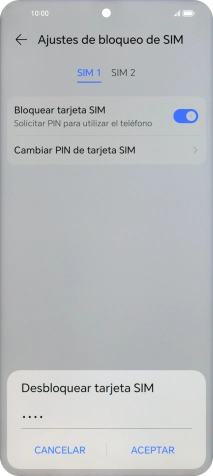 Introduce tu código PIN y pulsa ACEPTAR.