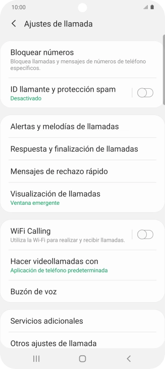 Pulsa Servicios adicionales.
