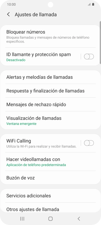 Pulsa Servicios adicionales.