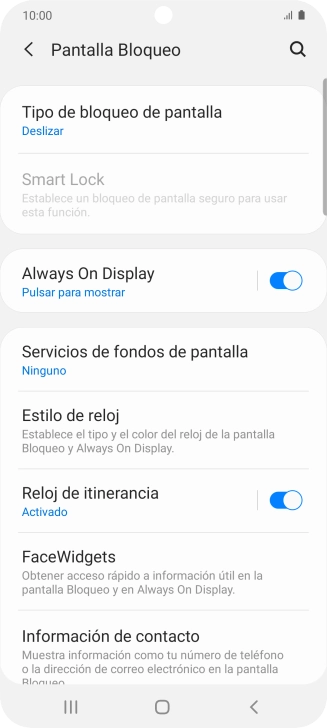 Pulsa Tipo de bloqueo de pantalla.