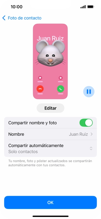 Pulsa el indicador junto a 