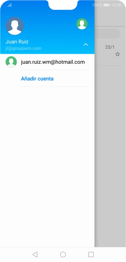 Pulsa la cuenta de correo electrónico deseada.