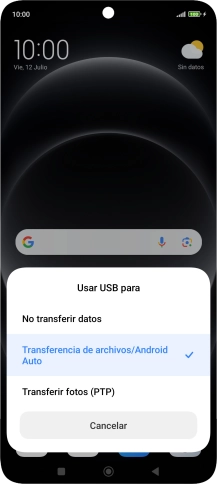 Pulsa Transferencia de archivos/Android Auto.