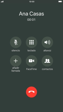 Pulsa el icono de finalizar llamadas para colgar.