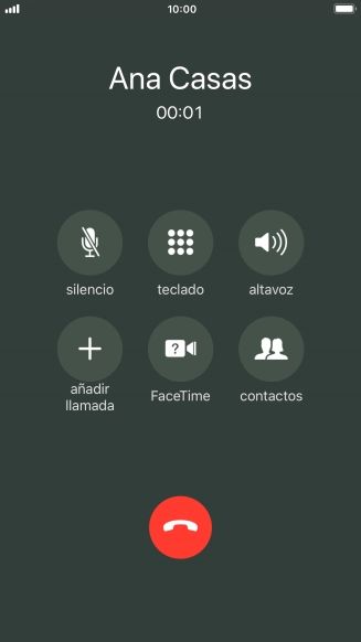Pulsa el icono de finalizar llamadas para colgar.
