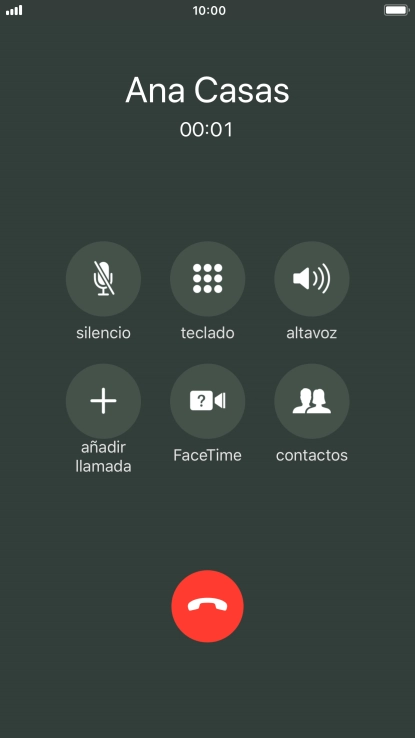 Pulsa el icono de finalizar llamadas para colgar.