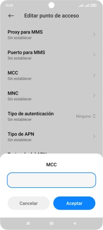 Introduce 214 y pulsa Aceptar.